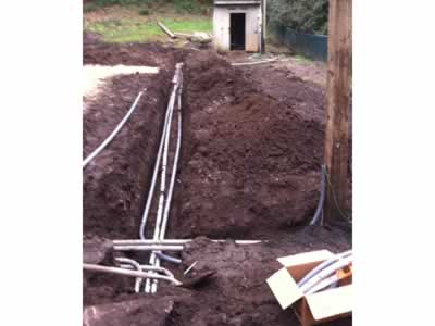 trenching for water lines from well